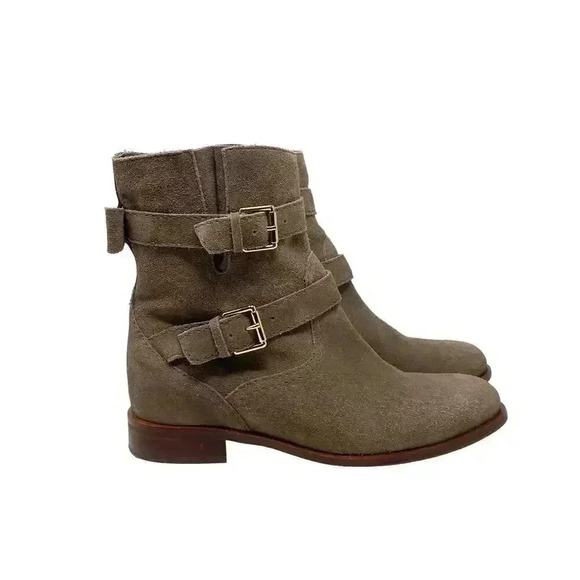 Kate Spade Sabina Suede Buckle Boot - Moto - Biker - Tan - Size 8 - Picture 2 of 8
